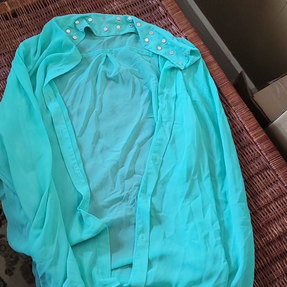 Forever 21 Blouse Turquoise